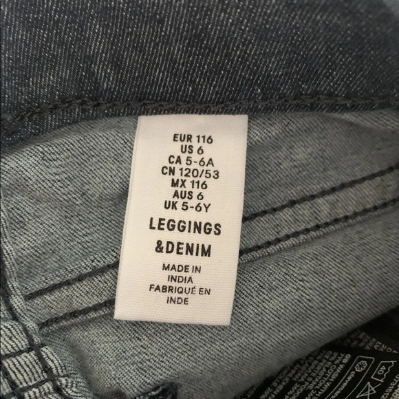 H&M  Girls Blue Denim Jeggings  Leggings 6 - Picture 11 of 12